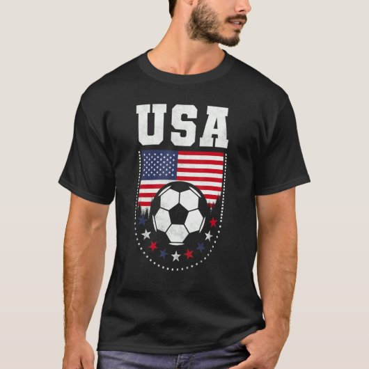 米国国旗のサッカーファン Tシャツ (正面)