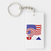 米国国旗のサッカーボール キーホルダー (正面)