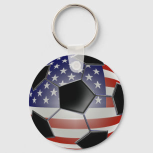 米国国旗のサッカーボール キーホルダー