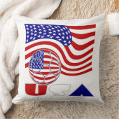 米国国旗のサッカーボール クッション (ブランケット)