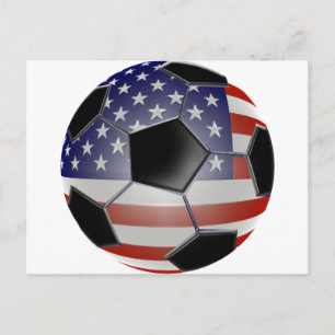 米国国旗のサッカーボール ポストカード