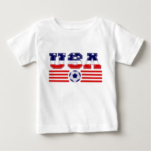 米国国旗のサッカー ベビーTシャツ