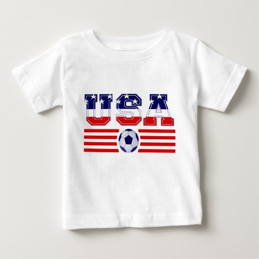 米国国旗のサッカー ベビーTシャツ (正面)
