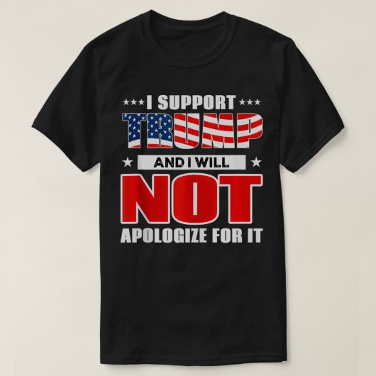 米国国旗のサポートトランプ Tシャツ (デザイン正面)