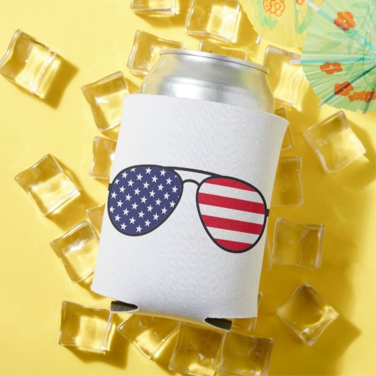 米国国旗のサングラス 缶クーラー (インサイチュ 夏)