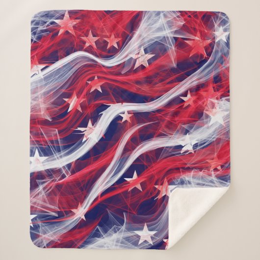 米国国旗のシェルパ毛布 シェルパブランケット (正面)
