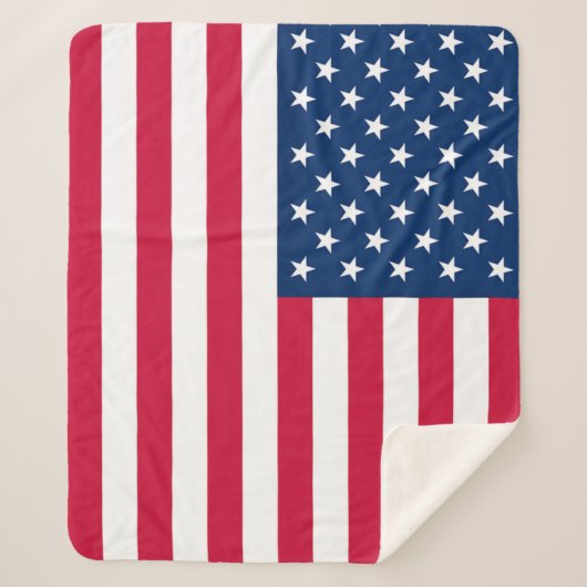米国国旗のシェルパ毛布 シェルパブランケット (正面)