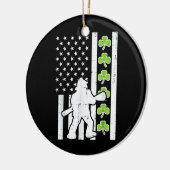 米国国旗のシャムロック消防士St patricks day セラミックオーナメント (左)