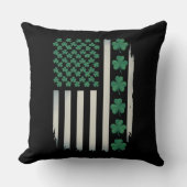米国国旗のシャムロックSt patricks day・アメリカ クッション (正面)