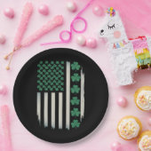 米国国旗のシャムロックSt patricks day・アメリカ ペーパープレート (パーティー)