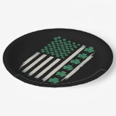 米国国旗のシャムロックSt patricks day・アメリカ ペーパープレート (アングル)