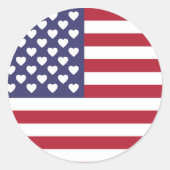 米国国旗のシール ラウンドシール (正面)