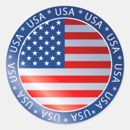 米国国旗のシール ラウンドシール