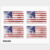 米国国旗のシール 長方形シール (シート)