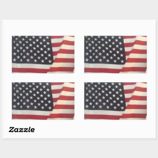 米国国旗のシール 長方形シール (シート)