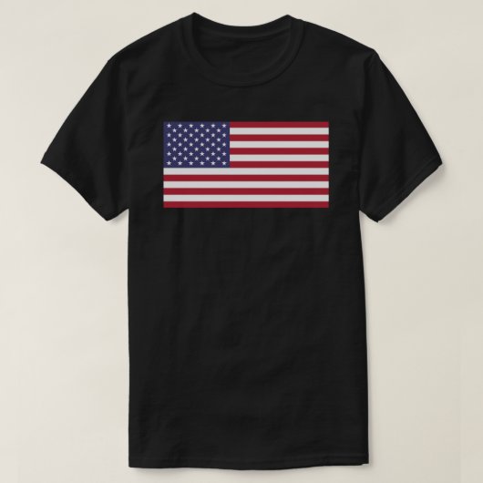 米国国旗のシール Tシャツ (デザイン正面)