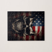 米国国旗のスカル ジグソーパズル (横)