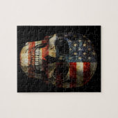 米国国旗のスカル ジグソーパズル (横)