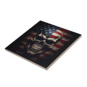 米国国旗のスカル タイル (側面)