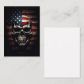 米国国旗のスカル ノートカード (正面/裏面)
