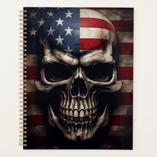 米国国旗のスカル プランナー手帳 (正面)