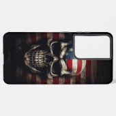 米国国旗のスカル SAMSUNG GALAXYケース (左側面)