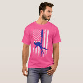 米国国旗のスキューバダイバースキューバダイビング Tシャツ (正面フル)
