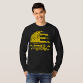 米国国旗のスクールバスドライバーの学生バスDri Tシャツ (正面フル)