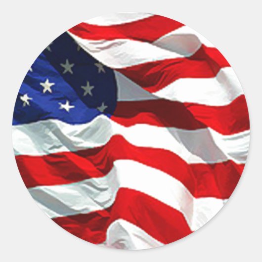 米国国旗のステッカーと封筒用シール ラウンドシール (正面)