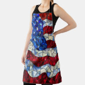 米国国旗のステンドグラスのエプロン エプロン (インサイチュ)