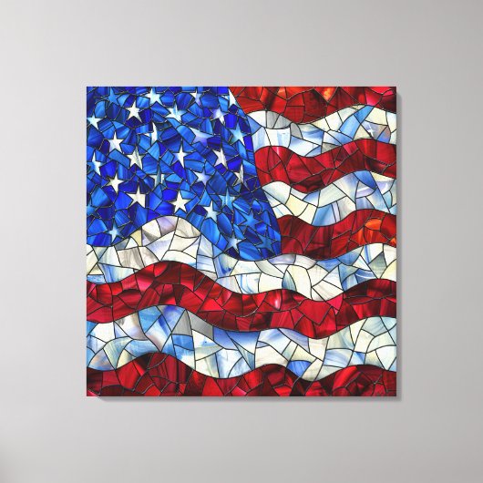 米国国旗のステンドグラスのキャンバス印刷 キャンバスプリント (正面)