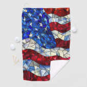 米国国旗のステンドグラスのゴルフタオル ゴルフタオル (インサイチュ)