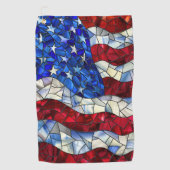 米国国旗のステンドグラスのゴルフタオル ゴルフタオル (正面)