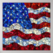 米国国旗のステンドグラスのポスター ポスター (正面)