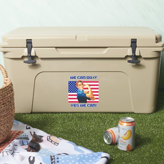 米国国旗のスローガンでリベッターをやる気を起こさせる見る シール (クーラー)