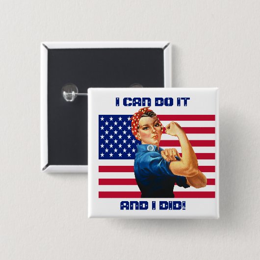 米国国旗のスローガンでリベッターをやる気を起こさせる見る 缶バッジ (正面&裏面)