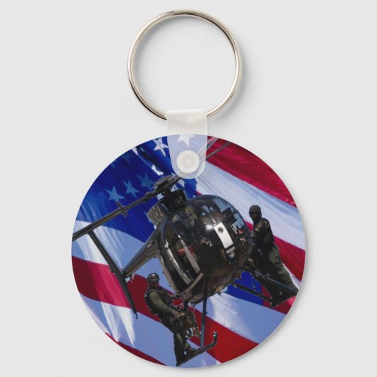 米国国旗のスワット・ヘリコプタ キーホルダー (正面)