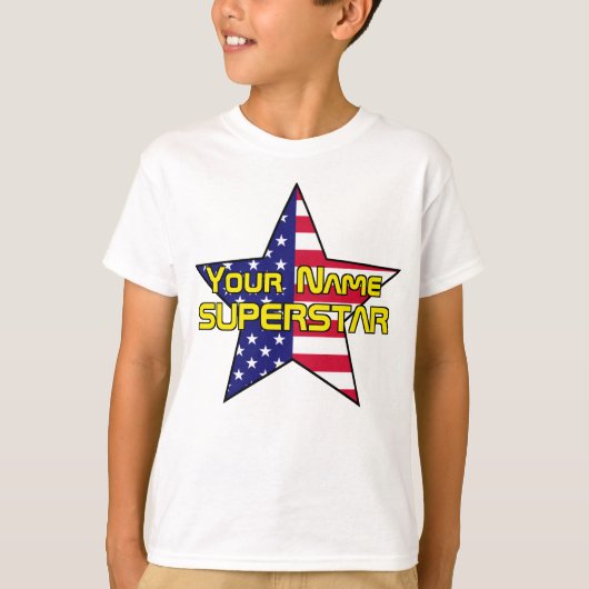 米国国旗のスーパースター Tシャツ (正面)
