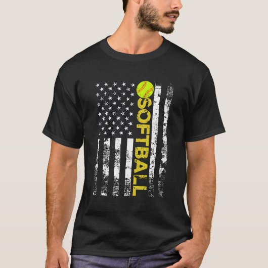 米国国旗のソフトボールチーム Tシャツ (正面)