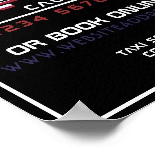 米国国旗のタクシーのキャブ広告ロゴ ポスター (角)