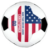 米国国旗のテーマのプレイヤー名と番号 サッカーボール (回転)