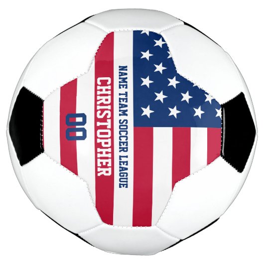 米国国旗のテーマのプレイヤー名と番号 サッカーボール