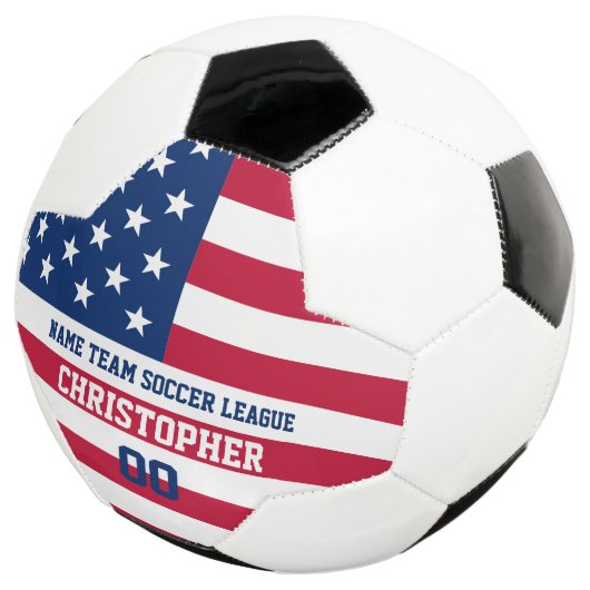 米国国旗のテーマのプレイヤー名と番号 サッカーボール (3/4)