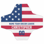 米国国旗のテーマのプレイヤー名と番号 サッカーボール (フラット)