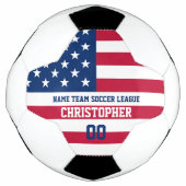 米国国旗のテーマのプレイヤー名と番号 サッカーボール (正面)