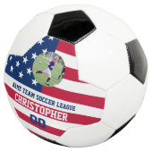 米国国旗のテーマプレイヤーの写真とプレイヤー名と番号 サッカーボール (3/4)