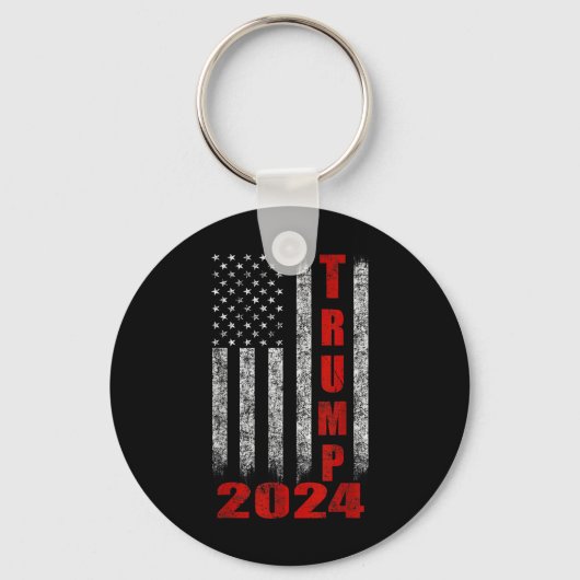 米国国旗のデザイントランプ2024 キーホルダー (正面)