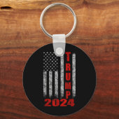 米国国旗のデザイントランプ2024 キーホルダー (正面)