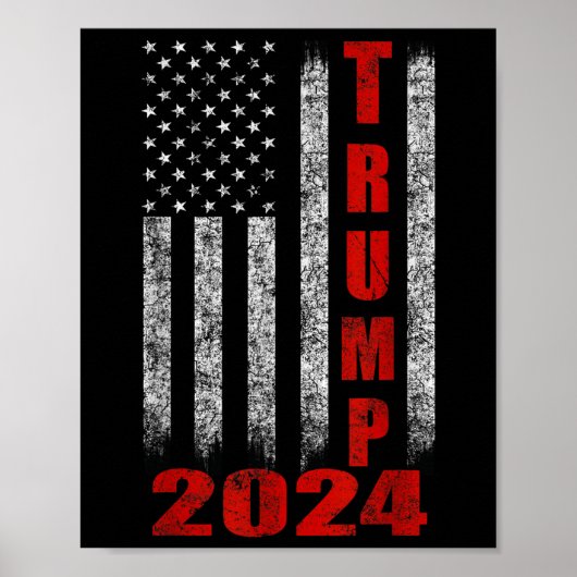 米国国旗のデザイントランプ2024 ポスター (正面)