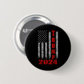 米国国旗のデザイントランプ2024 缶バッジ (正面&裏面)
